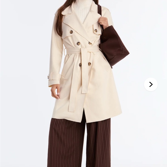 Fashion Nova Jackets & Blazers - Fashion nova Cream Double-Breasted Trench Coat